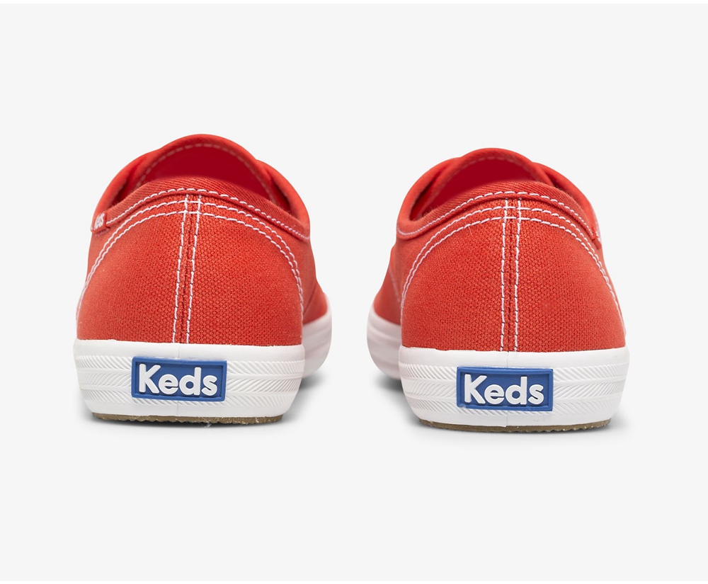 Womens Keds Sneakers - Champion Organic Cotton Canvas - Red - 8671-ODXZF